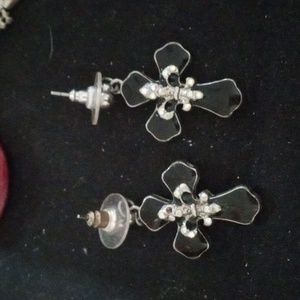 COPY - Cross Black and Silver earrings